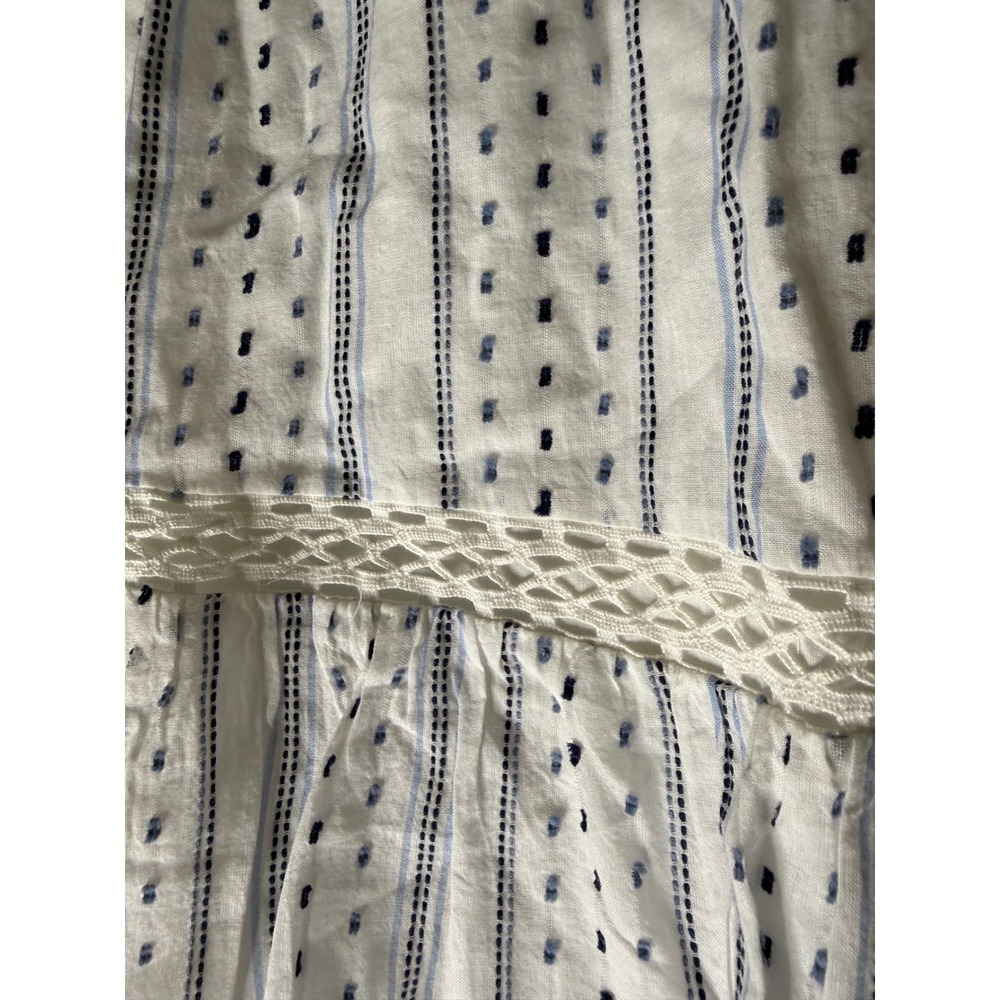 NWT loft clip tiered pull on mini skirt white blue size m - Picture 3 of 6